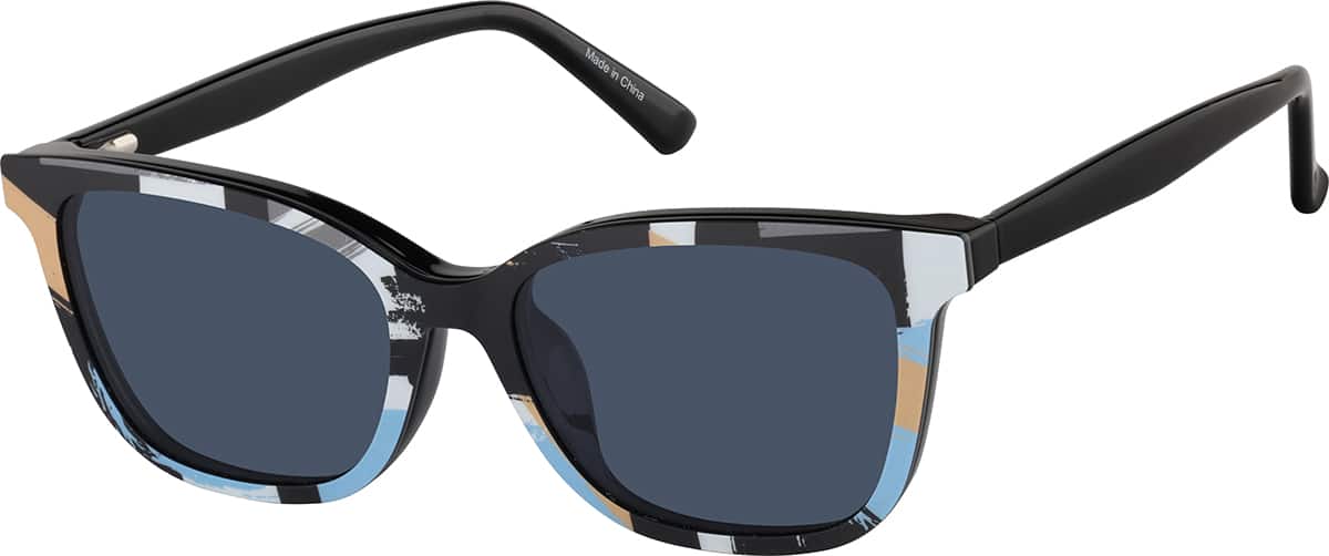 Angle view of Lentes de Sol magnéticas Clip-On estilo ojo de gato 99124321 in Negro