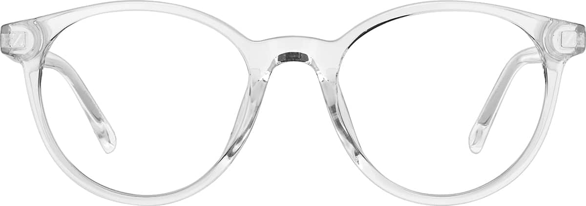 Front view without clip-on of Lunettes de soleil rondes magnétiques à clip solaire 99124423 in Transparente