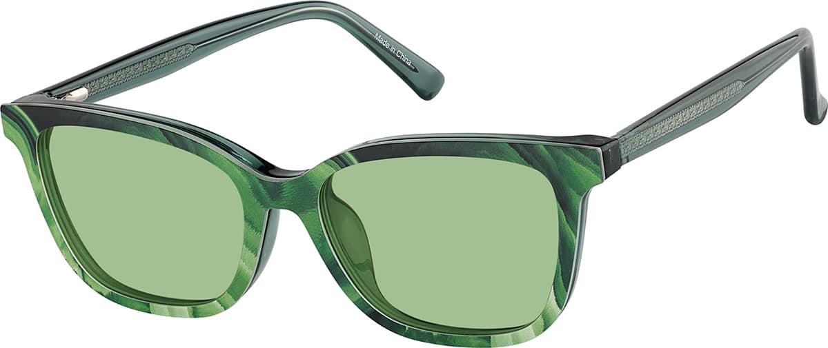 Angle view of Lunettes de soleil magnétiques à clip solaire en forme d’œil de chat 99124624 in Verte