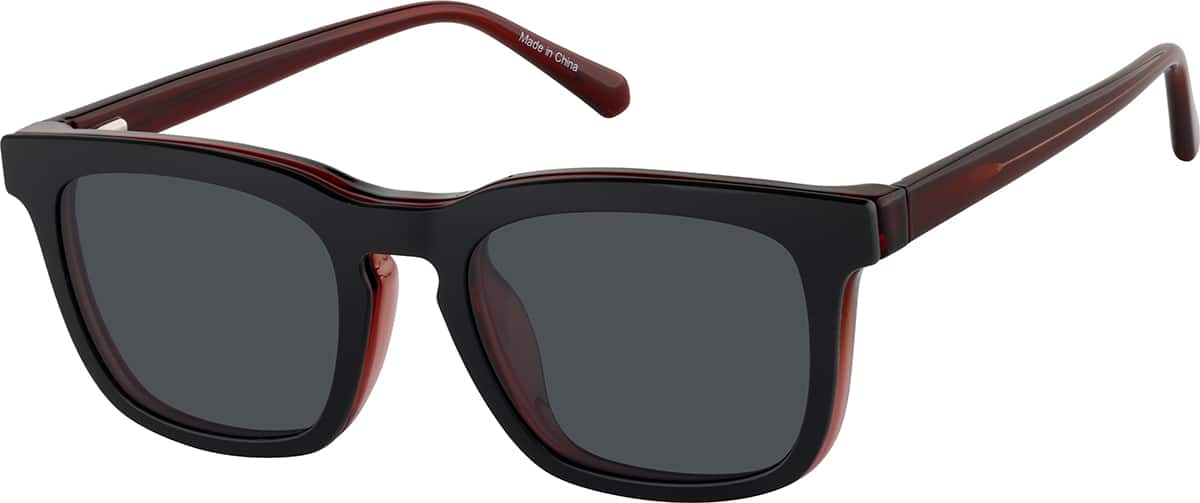 Angle view of Lunettes magnétiques rectangulaires à clip solaire 99124818 in Rouge