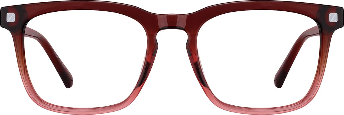 Front view without clip-on of Lunettes magnétiques rectangulaires à clip solaire 99124818 in Rouge