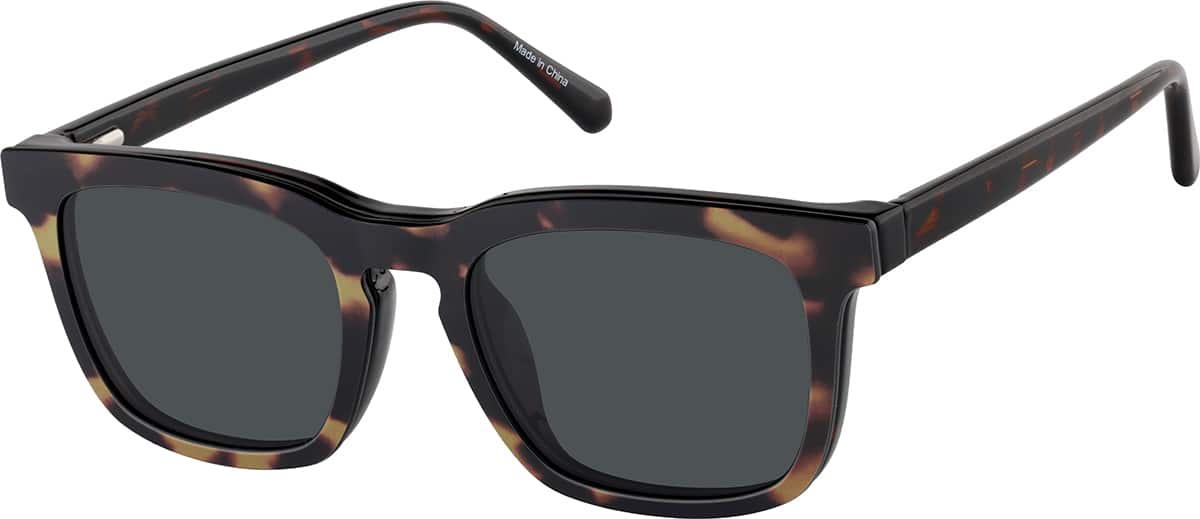 Angle view of Rectangle Magnetic Clip-On Glasses 99124825 in Tortoiseshell