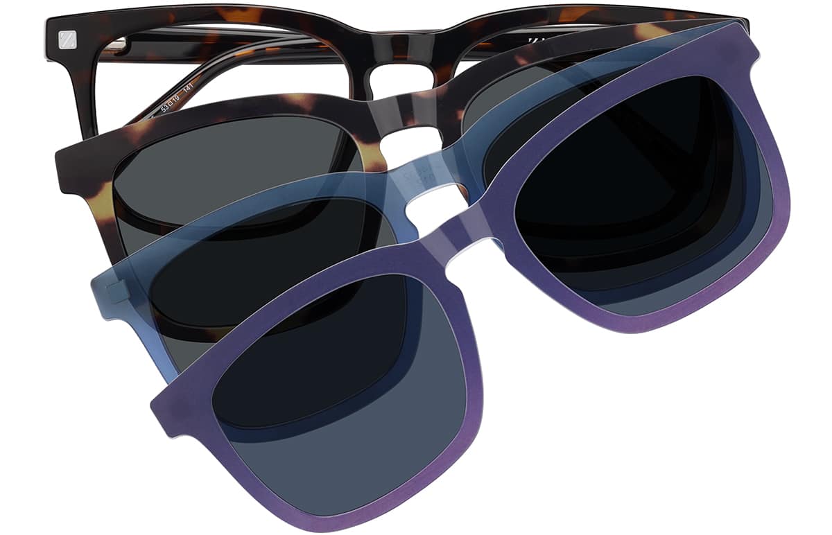 Front view of Rectangle Magnetic Clip-On Glasses 99124825 in Tortoiseshell