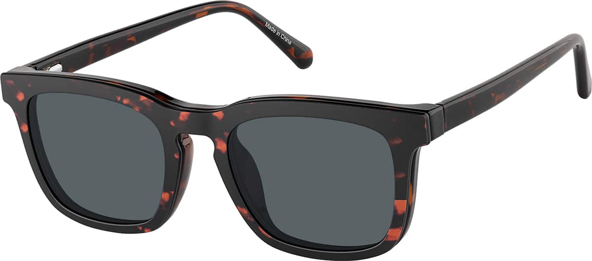 Angle view of Rectangle Magnetic Clip-On Glasses 99124925 in Tortoiseshell