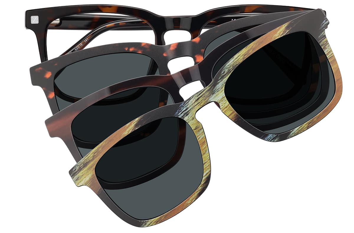 Front view of Rectangle Magnetic Clip-On Glasses 99124925 in Tortoiseshell