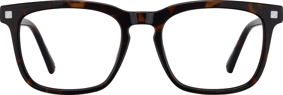 Front view without clip-on of Rectangle Magnetic Clip-On Glasses 99124925 in Tortoiseshell