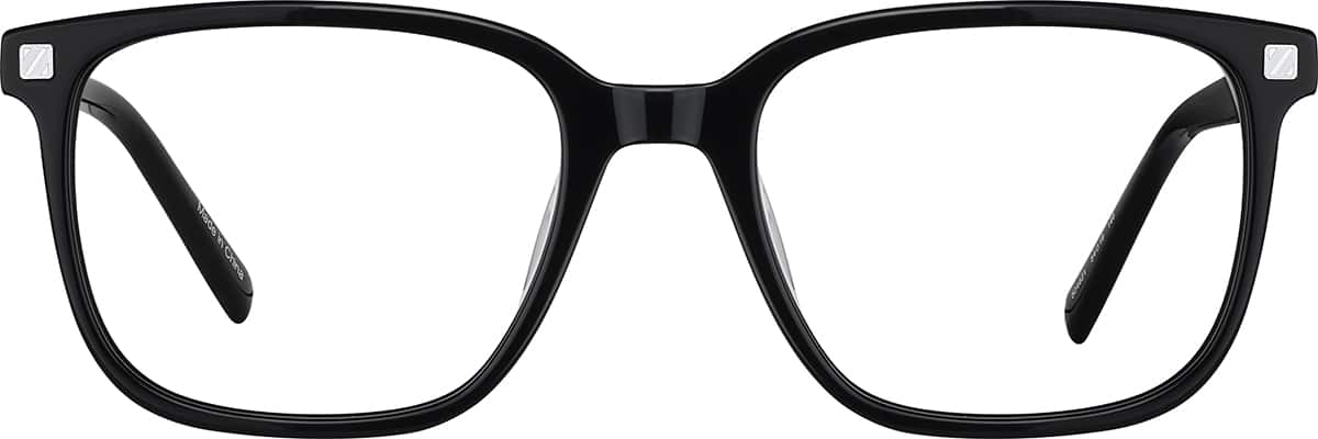 Front view without clip-on of Square Magnetic Clip-On Glasses 99125021 in Black