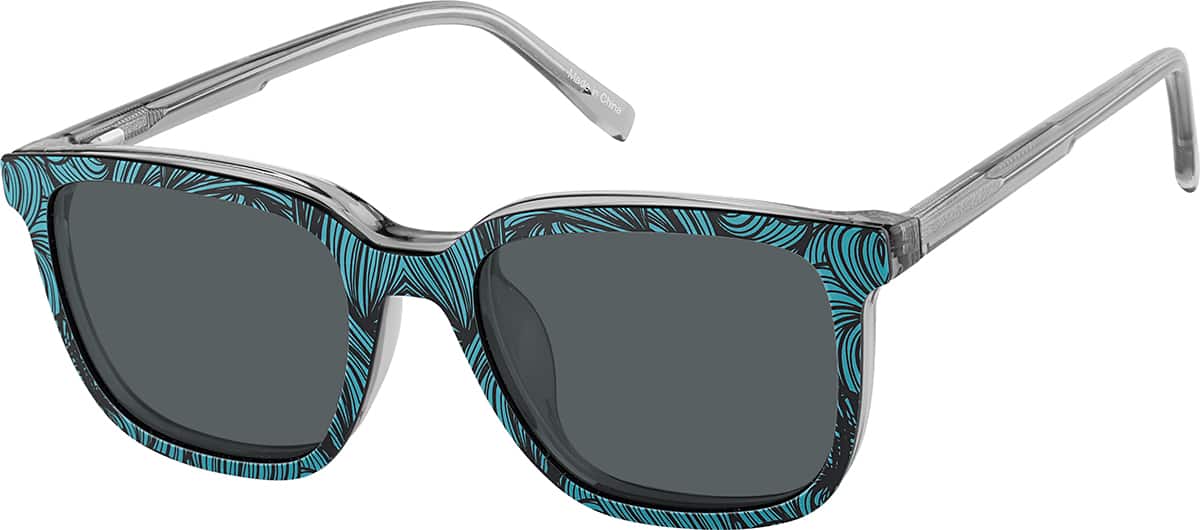 Angle view of Square Magnetic Clip-On Glasses 99125112 in Gray