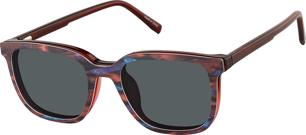 Angle view of Lunettes magnétiques carrées à clip solaire 99125118 in Rouge