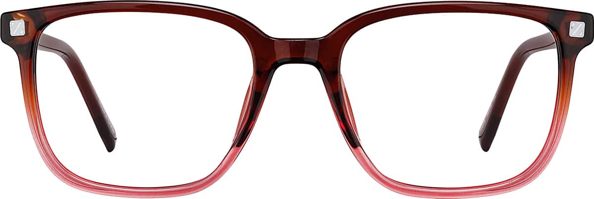 Front view without clip-on of Lunettes magnétiques carrées à clip solaire 99125118 in Rouge