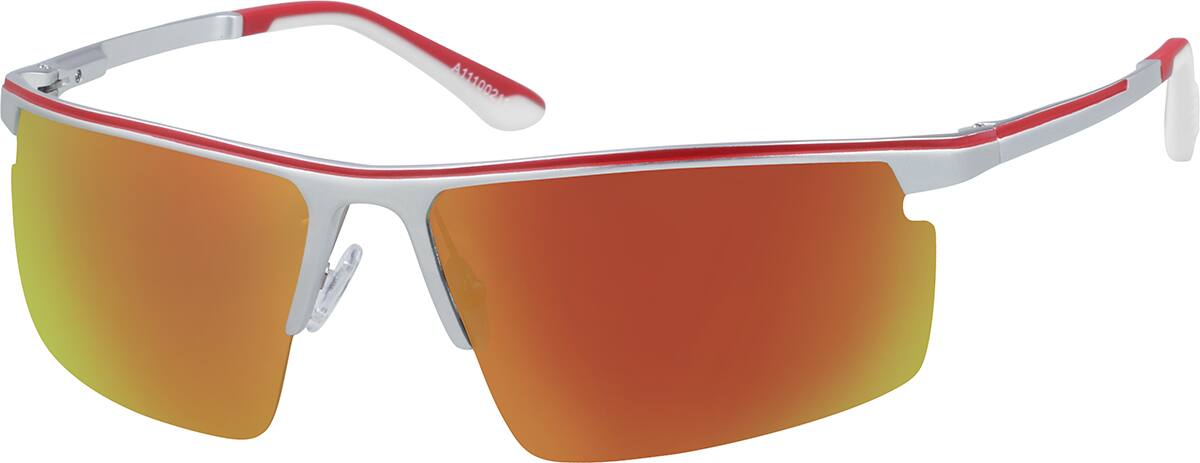Angle view of Non-Prescription Sport Sunglasses A11100211 in Silver