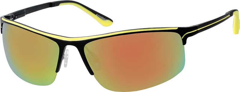 Angle view of Non-Prescription Sport Sunglasses A11100422 in Yellow