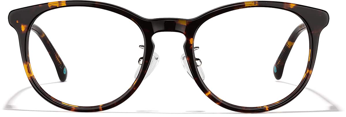 Front view of Round Glasses P101235 in Tortoiseshell