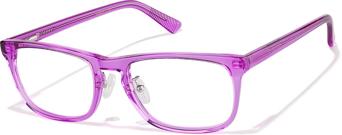 Angle view of Rectangle Glasses P102217 in Purple