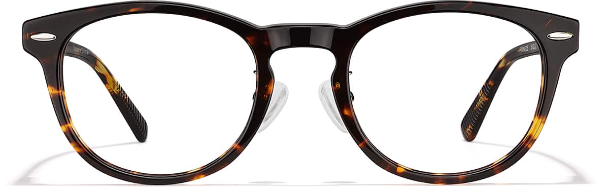 Front view of Round Glasses P109825 in Tortoiseshell