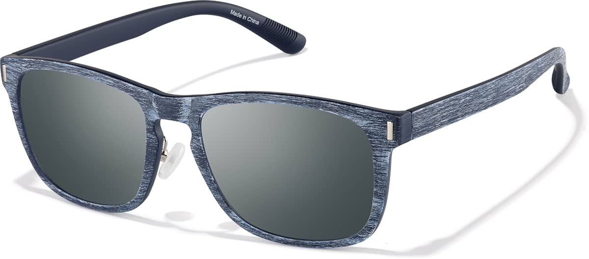 Angle view of Premium Square Sunglasses P1116316 in Blue