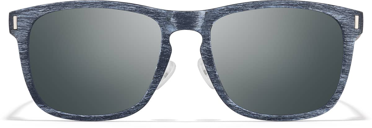Front view of Premium Square Sunglasses P1116316 in Blue