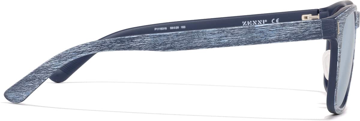 Side view of Premium Square Sunglasses P1116316 in Blue