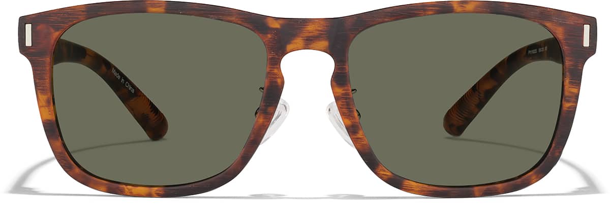 Front view of Premium Square Sunglasses P1116325 in Tortoiseshell