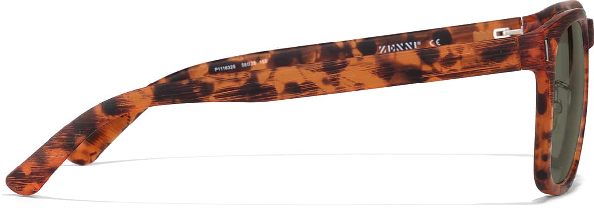 Side view of Premium Square Sunglasses P1116325 in Tortoiseshell