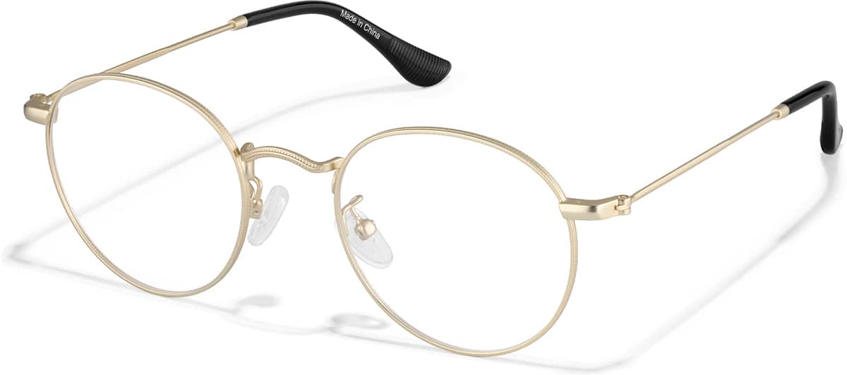 Angle view of Sepulveda Round Glasses P1125214 in Gold