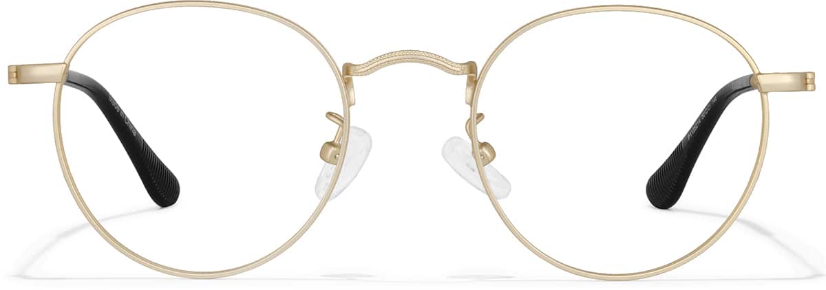 Front view of Sepulveda Round Glasses P1125214 in Gold
