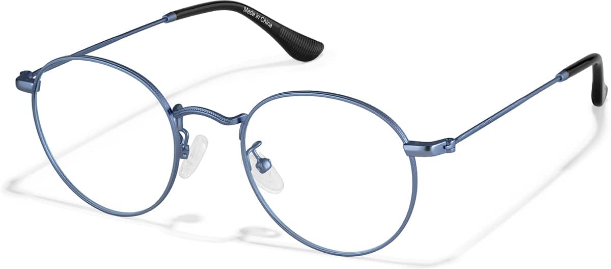 Angle view of Sepulveda Round Glasses P1125216 in Blue