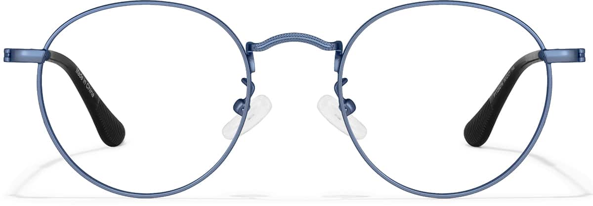 Front view of Sepulveda Round Glasses P1125216 in Blue