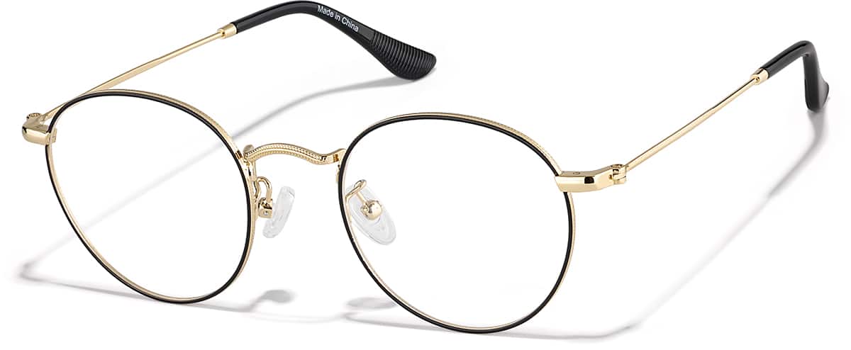 Angle view of Sepulveda Round Glasses P1125221 in Black