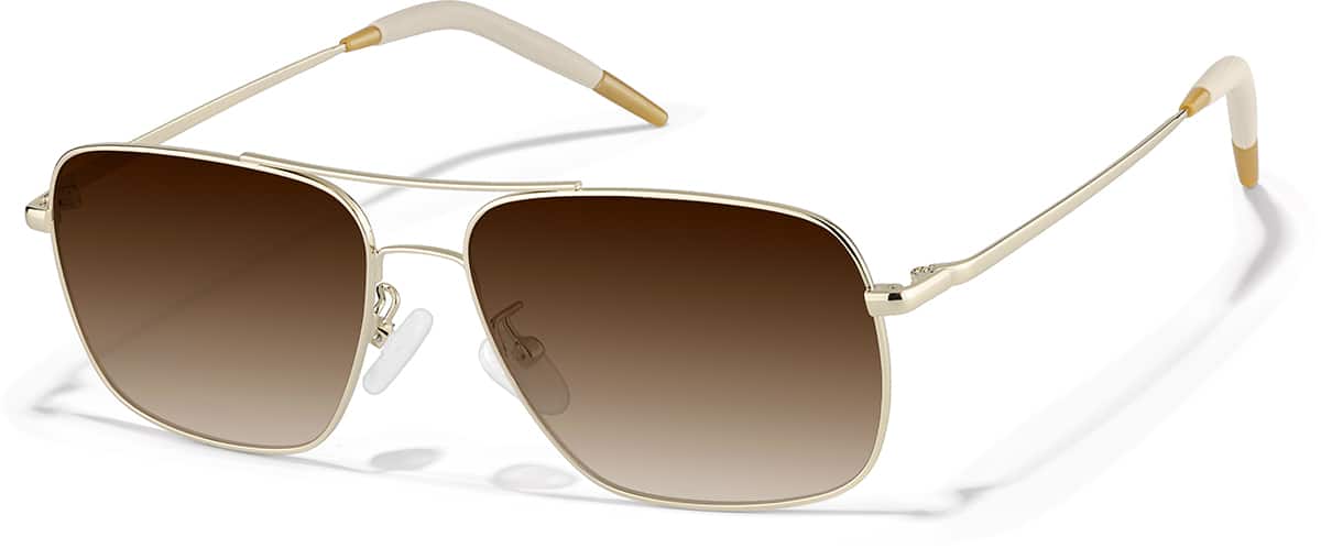 Angle view of Premium Aviator Sunglasses P1127814 in Gold