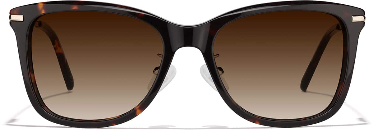 Front view of Premium Square Sunglasses P1130225 in Tortoiseshell