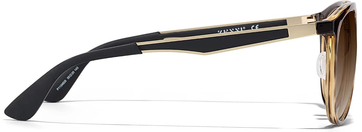 Side view of Aviator Sunglasses P1134825 in Tortoiseshell