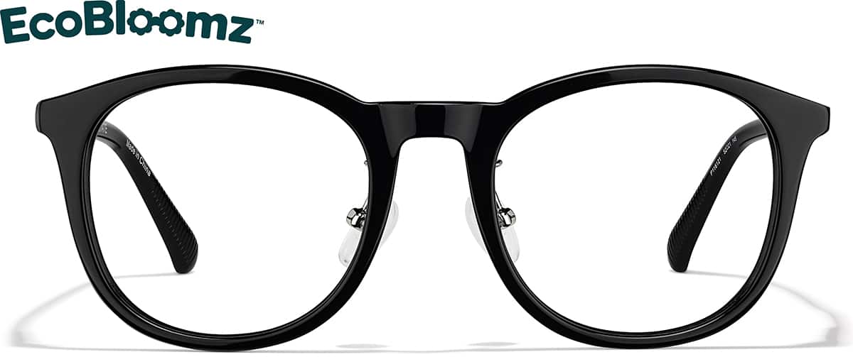 Front view of Round Glasses P116121 in Black