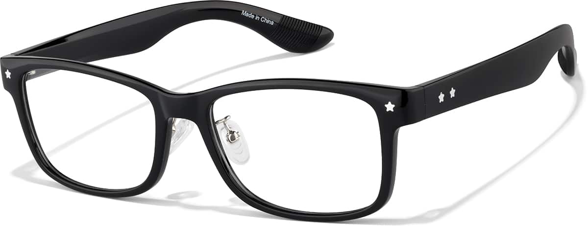 Angle view of Lunettes rectangulaires en plastique P1212021 in Noir