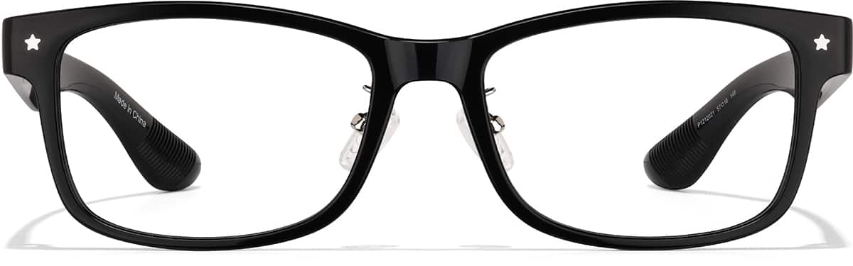 Front view of Lunettes rectangulaires en plastique P1212021 in Noir