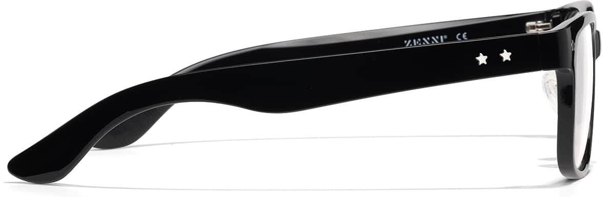 Side view of Lunettes rectangulaires en plastique P1212021 in Noir