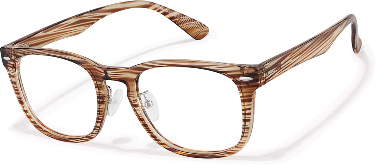 Angle view of Square Glasses P123415 in Brown