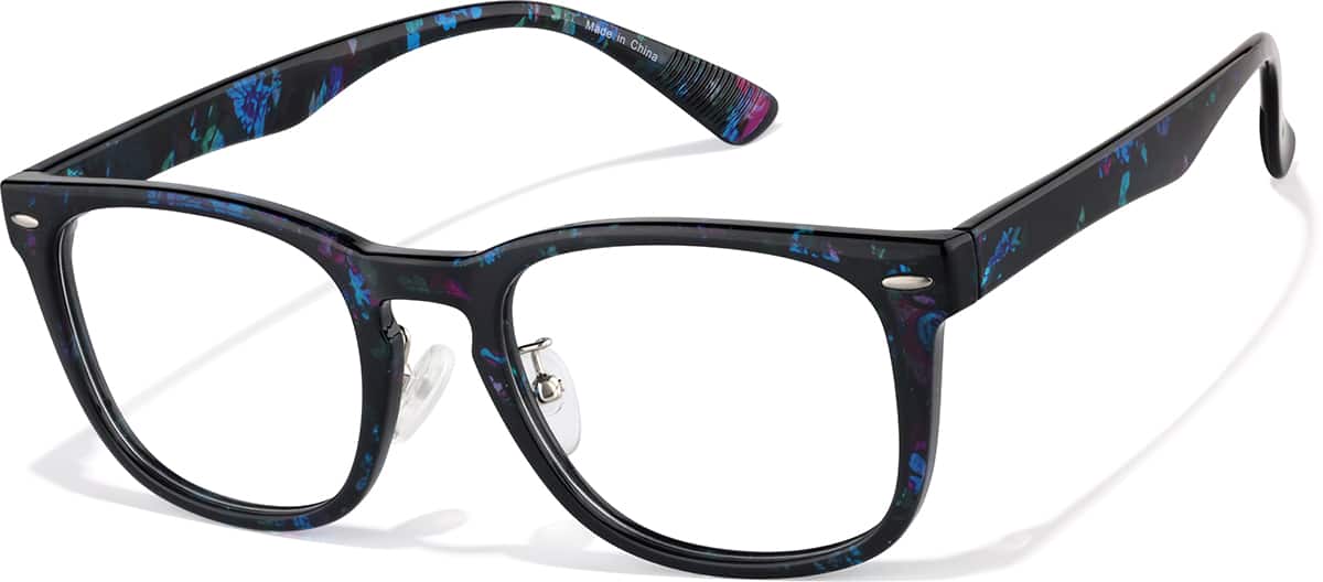 Angle view of Square Glasses P123429 in Pattern