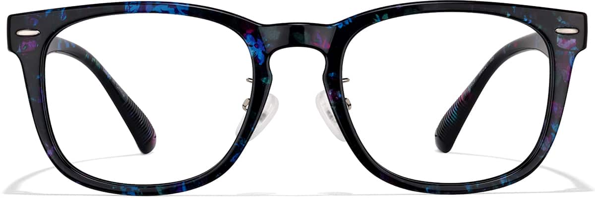 Front view of Square Glasses P123429 in Pattern