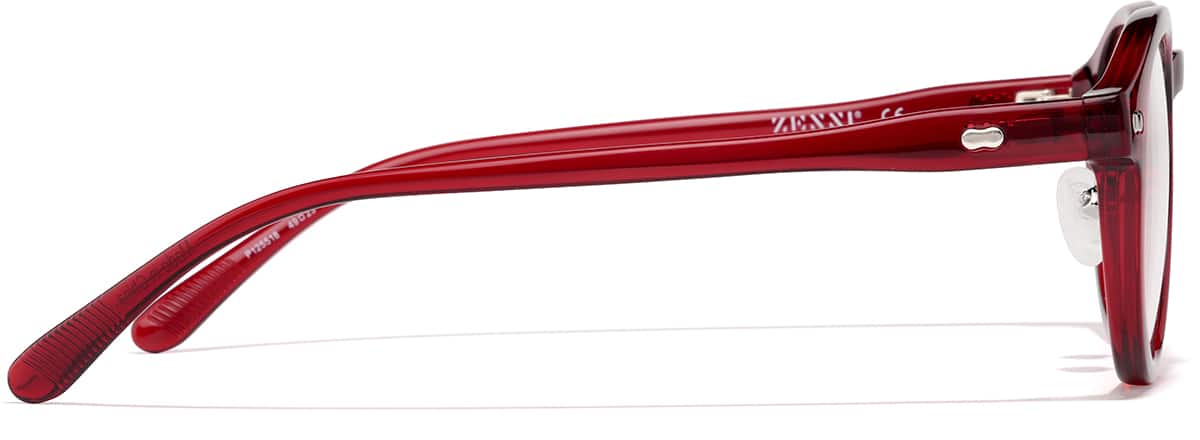 Side view of Round Glasses P125518 in Red