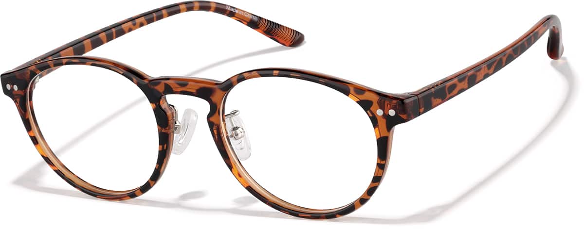 Angle view of Lunettes rondes P127425 in Écaille de tortue
