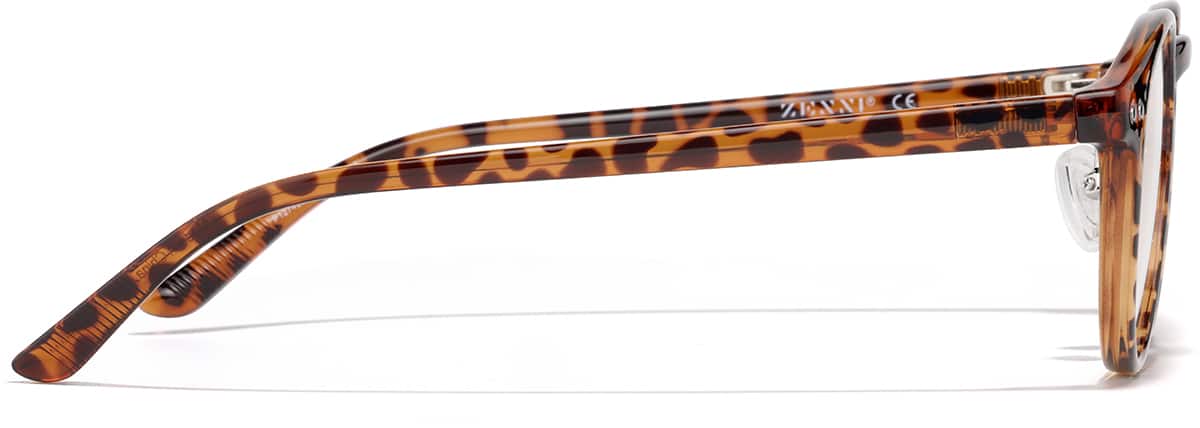 Side view of Lunettes rondes P127425 in Écaille de tortue