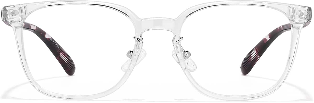 Front view of Square Glasses P127923 in Clear