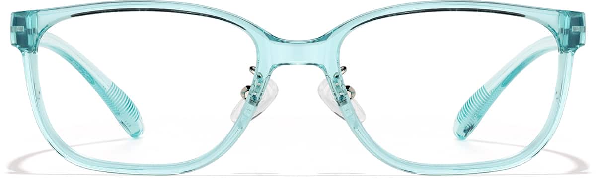 Front view of Rectangle Glasses P128016 in Blue