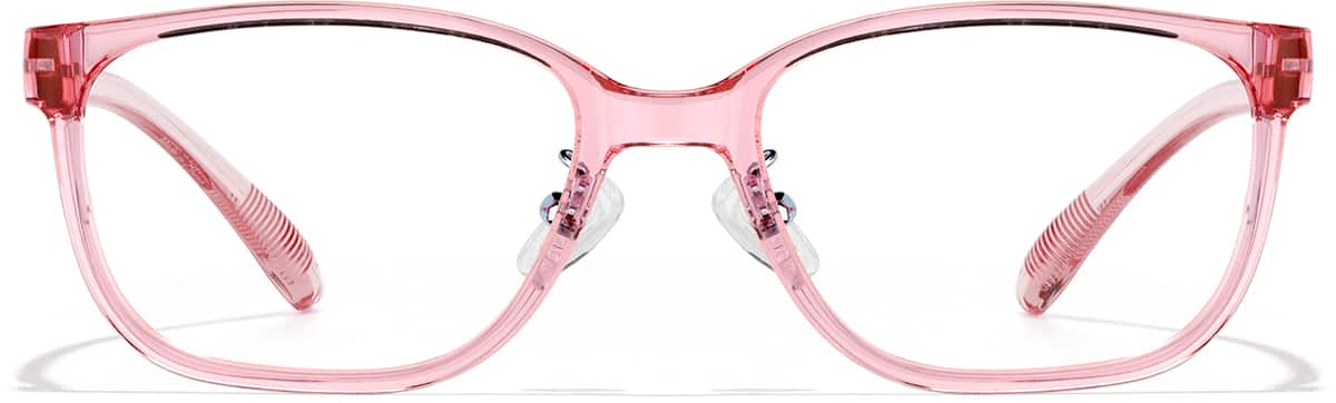Front view of Rectangle Glasses P128019 in Pink