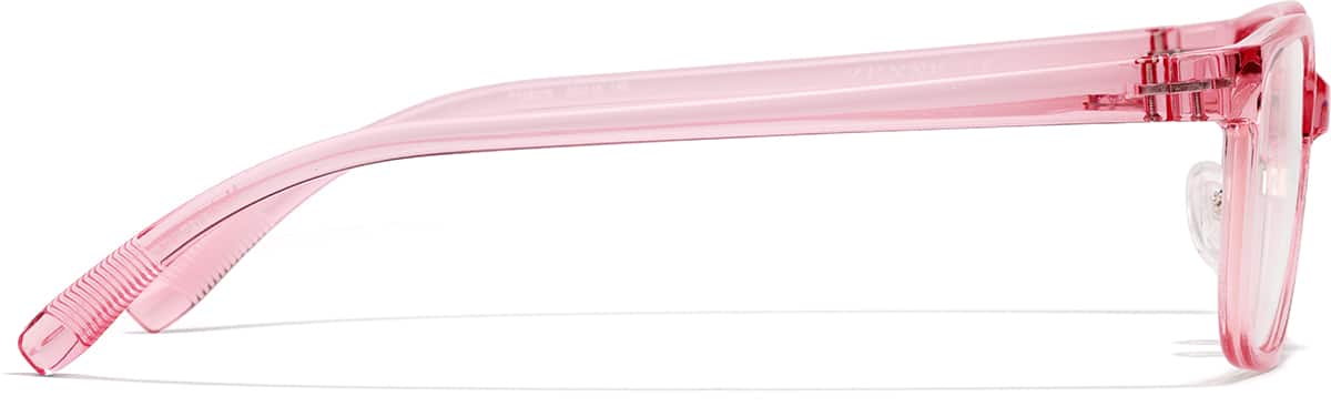Side view of Rectangle Glasses P128019 in Pink