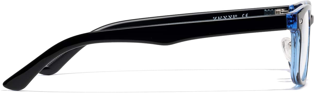 Side view of Rectangle Glasses P129521 in Black