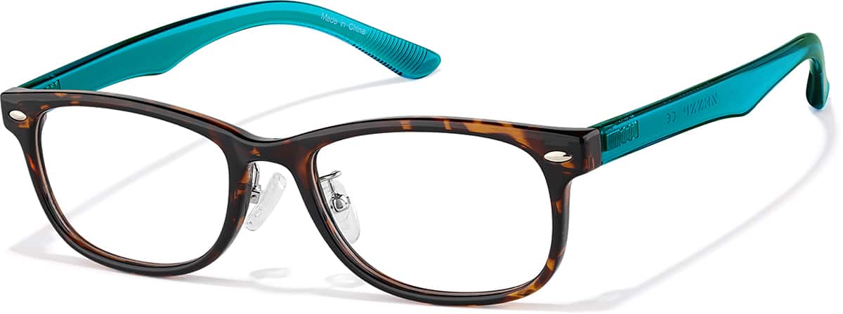 Angle view of Rectangle Glasses P129525 in Tortoiseshell