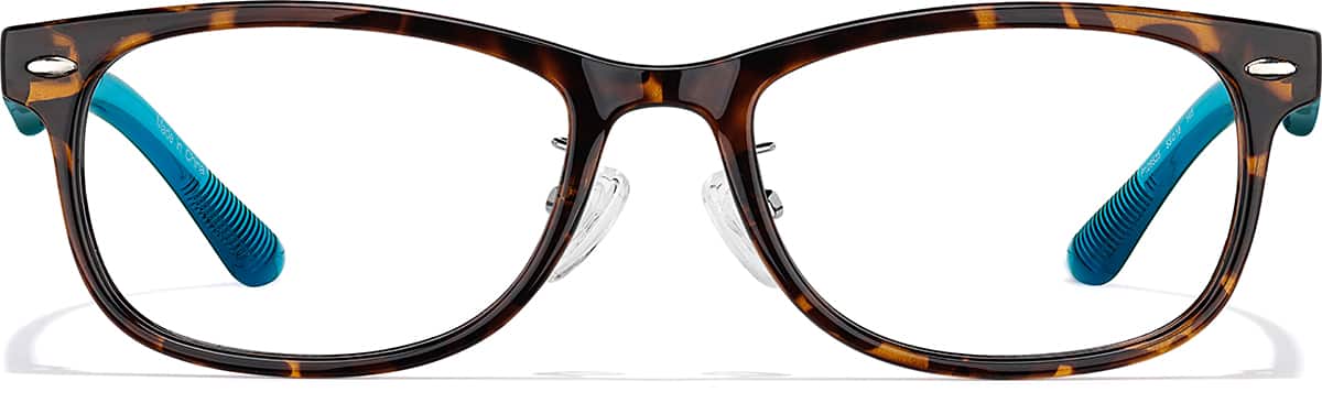 Front view of Rectangle Glasses P129525 in Tortoiseshell