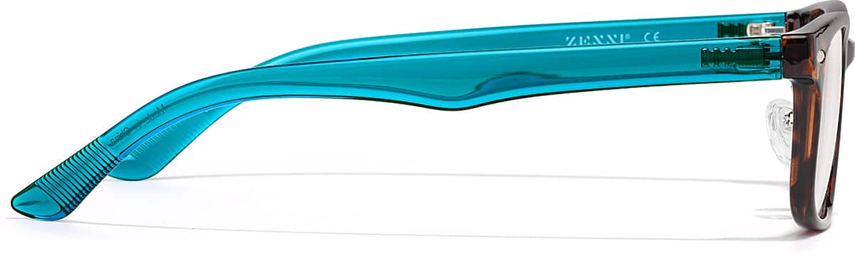 Side view of Rectangle Glasses P129525 in Tortoiseshell